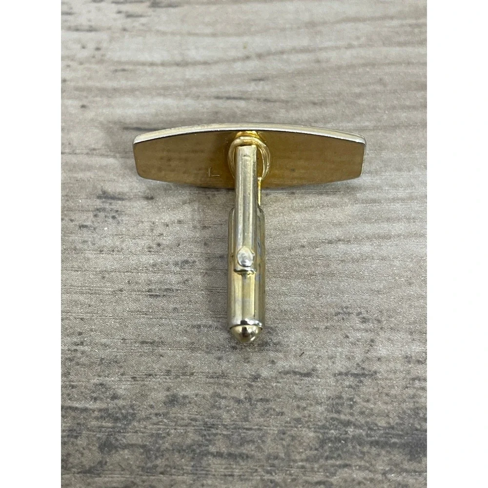 Anson Cufflinks Tie Clip Set Vintage‎ Gold Tone Rhinestone Sunburst Elegant